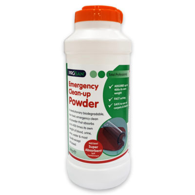 Super Absorbent Clean Up Powder for Body Fluid and Non-Oil-Based Spillages